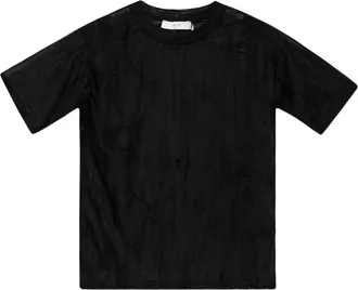 Iro distressed semi-sheer t-shirt - women - Polyester - L - Black