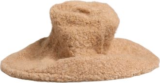 Dolce & Gabbana Beige Virgin Wool Fur Women Knitted Capello Hat Nylon Wp