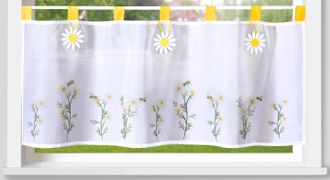 Weckbrodt-Gardinen Scheibengardine »Madita« Schlaufen 1 Stk. tlg. Bistro, Voile, floral, bedruckt, HxB 45x120cm, Gardine, Store