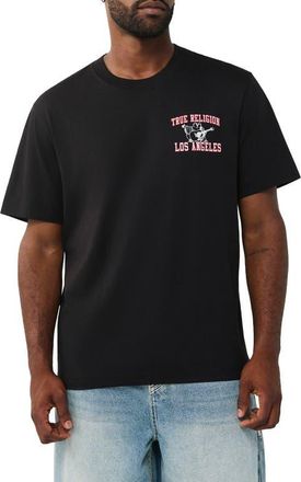 True Religion Buddha Mesh Print Graphic T-Shirt in Jet Black at Nordstrom, Size Xxx-Large