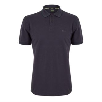 HUGO BOSS Mens Hbg Paul Polo Contrast Striped Trim Shirt in.Dark Blue - Size Medium