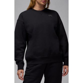 Nike Jordan Flight Fleece Crewneck Sweatshirt in Black at Nordstrom, Size X-Small