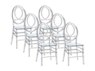 Vente-Unique Conjunto de 6 sillas de policarbonato completo - Cristal - AMALINE
