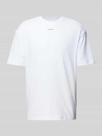 Calvin Klein Oversized T-Shirt mit Label-Print in Weiss, Größe XXL