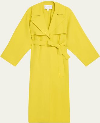 Alaia Paper Belted Midi Trench Coat