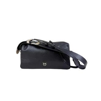 Pinko Trittico Bauletto - Dames - Schoudertassen - Zwart - ONE Size - Leer - Tassen