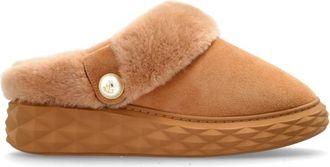 Jimmy Choo London Diamond Maxi Mule - Dames - Pantoffels - Bruin - 37 1/2 EU - Su&egrave;de - Schoenen
