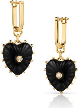 Thatch Isabel Amazonite Heart Drop Earrings in Onyx at Nordstrom