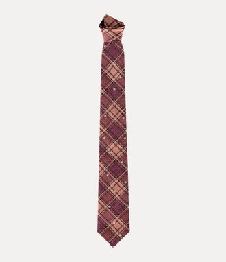 Vivienne Westwood Tie 8.5cm Louth Tartan Peach Men
