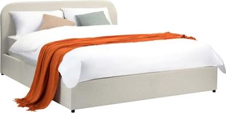 Rendez-Vous Déco Cama doble con arcón 140x190 cm en tejido gris/beige