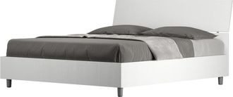 ITYhome Cama sin somier 160x190 efecto madera fresno blanco
