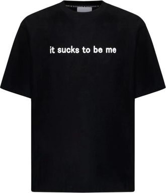 John Richmond Tops, Heren, Zwart, 2Xl, Katoen, T-shirt met de tekst Het zuigt om mij te zijn