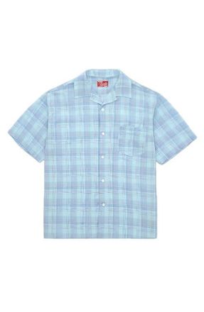 Fortela Bowling Check Shirt in Sky at Nordstrom, Size Large