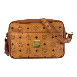 MCM Pre-owned Cross Body Bags, female, Brown, Size: ONE SIZE Pre-owned Visetos Leather Shoulder Bag