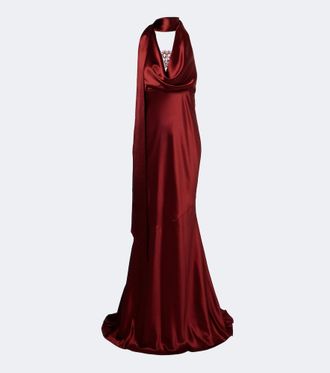 Retrof&ecirc;te Retrof&ecirc;te Melly satin halterneck gown