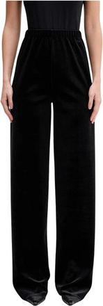 VETEMENTS Velours joggingbroek - Dames - Wijde Broeken - Zwart - XS - Broeken