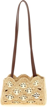 Paco Rabanne Beige Ramie Shoulder Womens Bag
