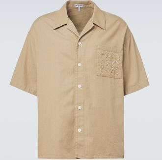 Loewe Camicia in cotone con ricamo logo