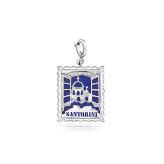Ross-Simons Lapis Santorini Stamp Charm in Sterling Silver