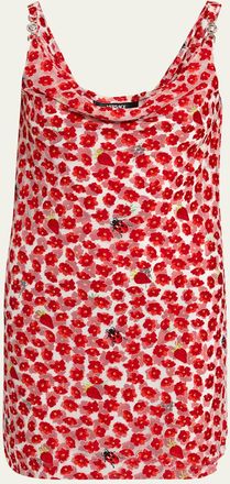 Versace Strawberry Garden Devore Jersey Mini Dress