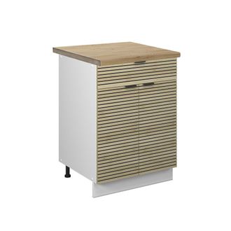 Vicco Mueble Bajo De Cocina Fame-line, Panel De Roble, 60 Cm Con Caj&oacute;n, Et Roble