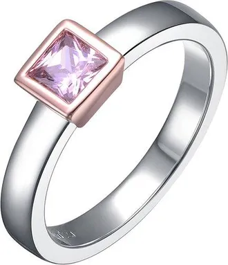 Rachel Glauber 14K Plated Cz Engagement Ring
