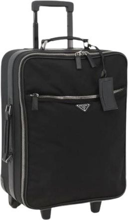 Prada Pre-owned Weekend Bags, female, Black, Size: ONE SIZE Pre-owned Vintage Nylon Suitcase
