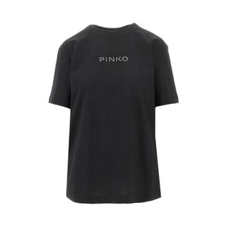 Pinko Jersey t-shirt with embroidered logo Woman XS