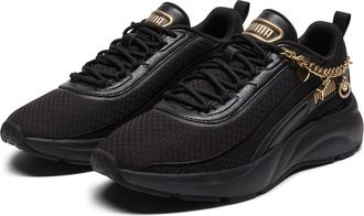 Puma Softride Cyra Bling Ring Sneaker in Puma Black/Puma Black/Gold at Nordstrom Rack, Size 8