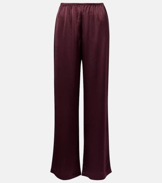 Leset Barb satin wide-leg pants