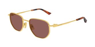 Bottega Veneta BV1301S 008 Mens Sunglasses Gold Size 52