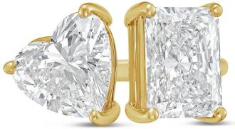 Diana M. Jewels 14kt yellow gold 3ct Lab Grown Radiant & Heart Diamond Two-Stone Ring