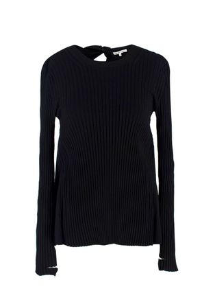 Helmut Lang Black Ribbed Bow Detail Backless Top Size XS