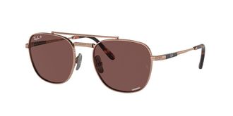Ray-Ban RB8258 Frank II Titanium Polarized 3140AF Mens Sunglasses Rose-Gold Size 51