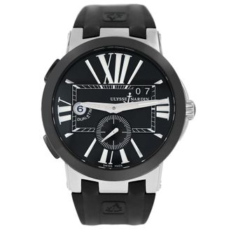 Ulysse Nardin Pre-owned Ulysse Nardin Executive Dual Time Automatic Black Dial Mens Watch 243-00