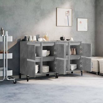 Berkfield Home Sideboard 2 pcs Concrete Grey 60x35x70 cm Engineered Wood | Size: 60 x 35 x 70 cm
