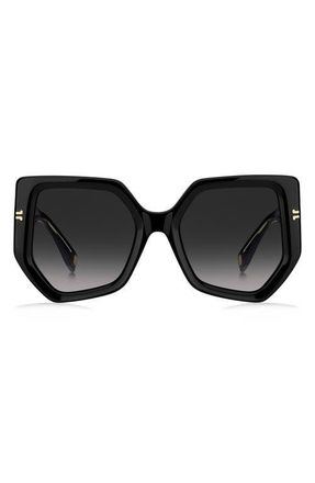 Marc Jacobs Geometric Sunglasses in Black /Grey Shaded at Nordstrom