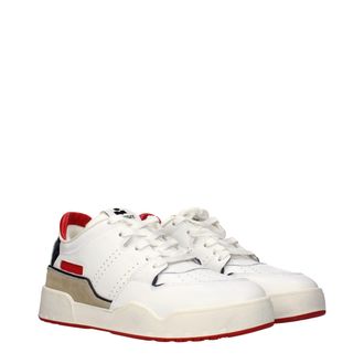 Isabel Marant Leather Low-Top Sneaker - White