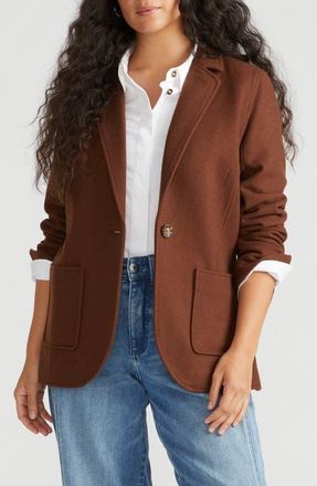 Universal Standard Kidjo Wool Blend Jacket in Custom Brown at Nordstrom, Size 3Xl