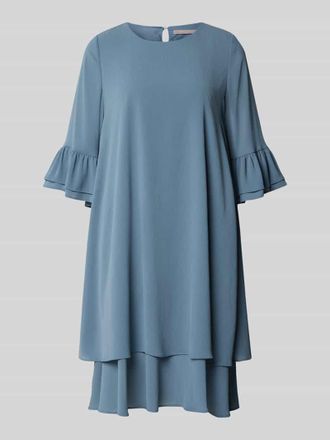 Christian Berg Cocktail Relaxed Fit Kleid in Kniel&auml;nge in Rauchblau, Gr&ouml;&szlig;e 34