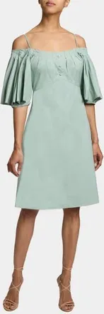 Santorelli Dylan A-Line Cotton Shift Dress in Ocean Mist at Nordstrom, Size 38