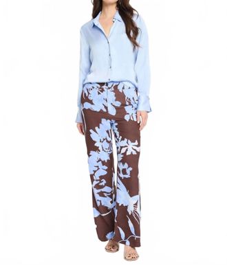 Nic+Zoe Cloud Blossom Eliot Wide Leg Pants In Brown Multi