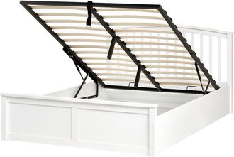 Beliani Ottoman Bed Pine Wood CLARBEC 140 x 200 cm (EU Double) White