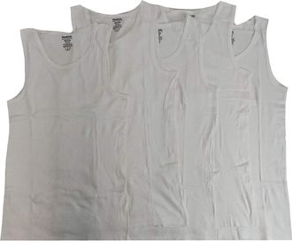 Reebok Mens 5 Pack Cotton Classic Ribbed Tank, White, Medium