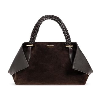 Ferragamo Tassen, Dames, Bruin, ONE Size, Leer, Scarf Handbag