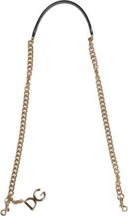 Dolce & Gabbana Womens Brown Leopard Gold Brass Chain Accessory Shoulder Strap Calf Leather Real Bag