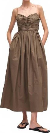 Matteau Gathered Bodice Midi Dress In Birch