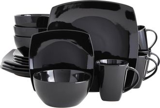 Gibson Home Soho Lounge Square Stoneware Dinnerware Set in Black at Nordstrom
