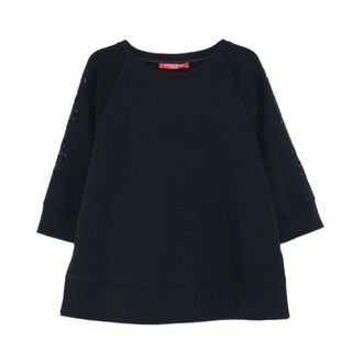 Marina Rinaldi Sweatshirts, female, Blue, Size: S Embellished Sweatshirt