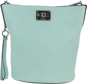 Ferragamo Pre-owned Leren Schoudertas - Dames - Vintage Schoudertas - Blauw - ONE Size - Leer - Vintage